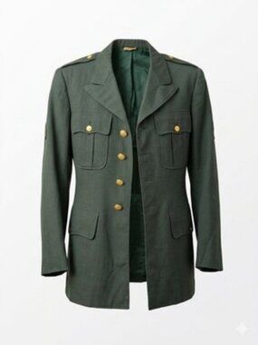 Vintage US Army Service Uniform Dress Jacket Coat - 36 Regular - Army Green 44